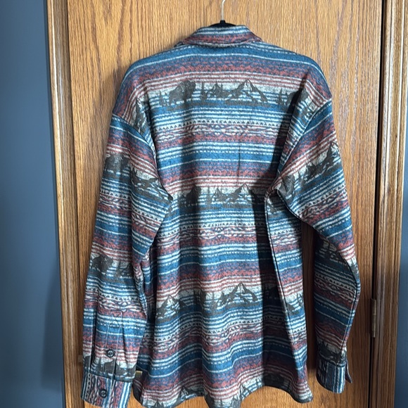 Ariat Striped Blue and Brown Shirt Jacket - Picture 3 of 3